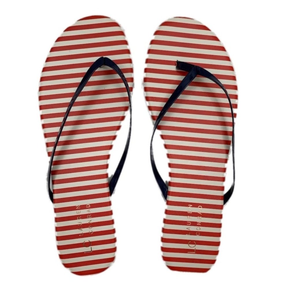 LC LAUREN CONRAD Flip Flop Sandal Americana Stripe